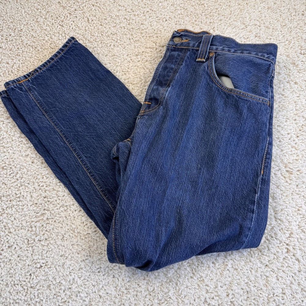 Nudie Jeans Big Bengt Mens 34x30 Dry Dirt Organic Denim Straight Button Fly